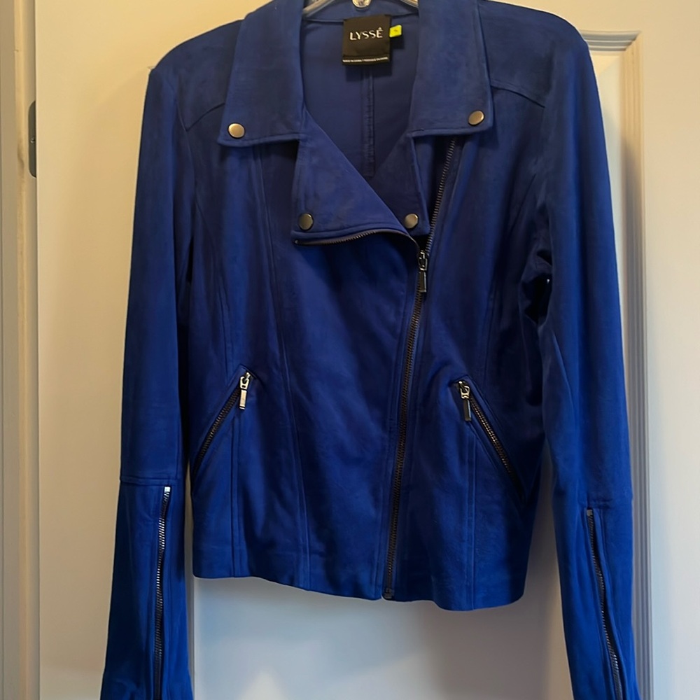 Lysse Blue Suede Motorcycle jacket size small